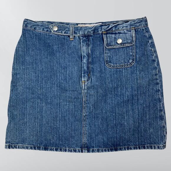 Vintage Y2K Fossil Blue Denim Multi Pocket Jean Skirt - Picture 3 of 5